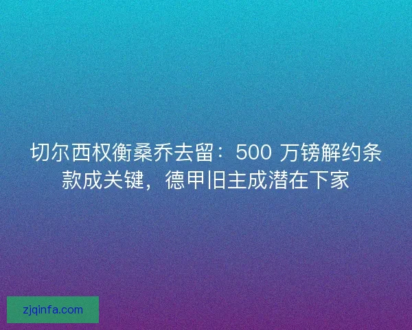 切尔西权衡桑乔去留：500 万镑解约条款成关键，德甲旧主成潜在下家